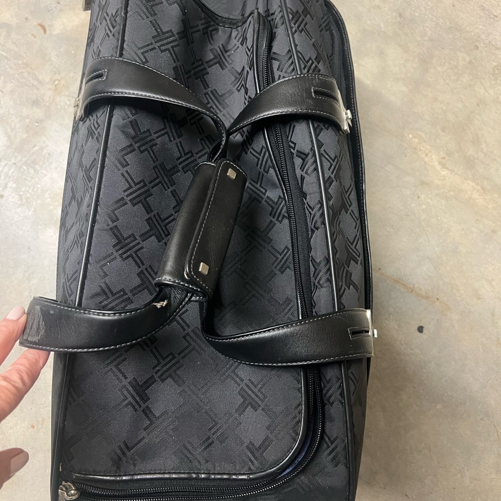 Tumi Black Patterned Overnight With Roller Wheels - image 1